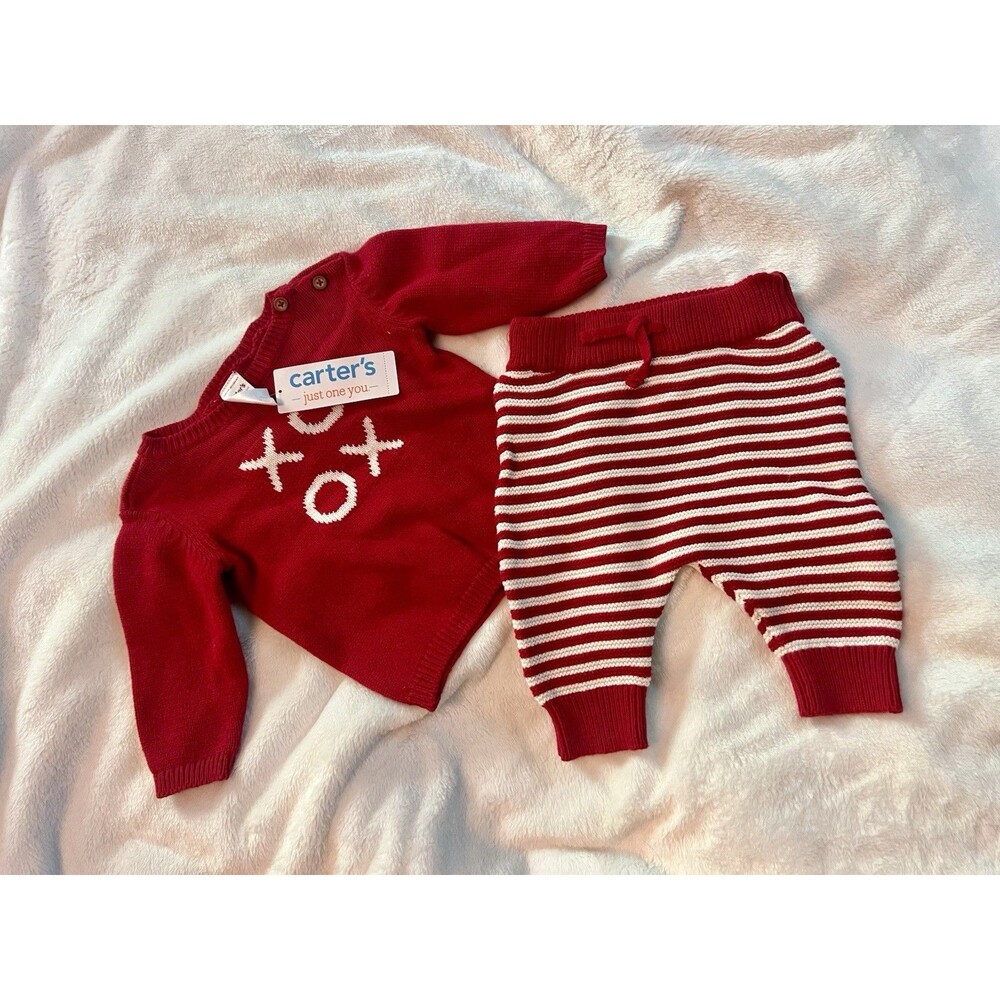 Carters Just One Red Sweater Outfit XOXO